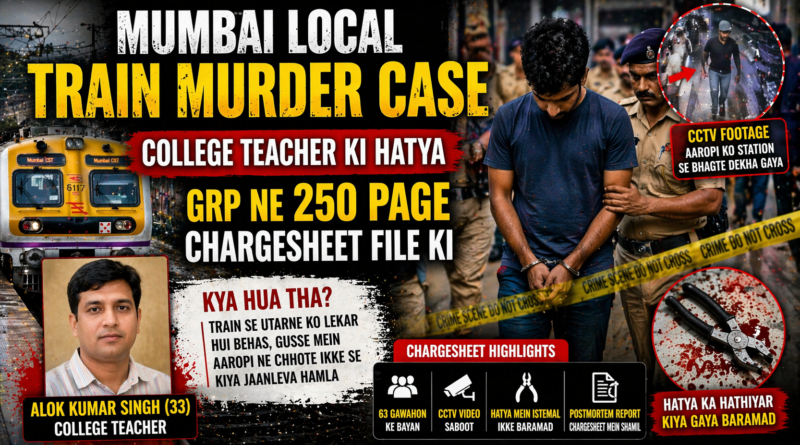 Mumbai local train murder case me college teacher ki hatya, GRP ne 250 page chargesheet file ki aur aaropi giraftar