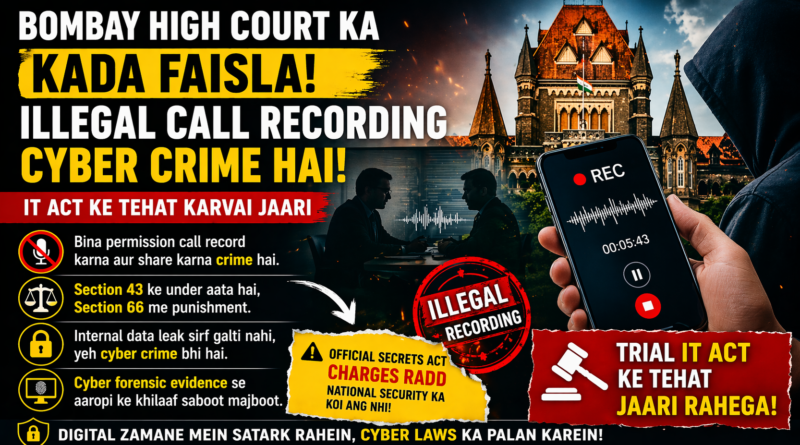 Bombay High Court illegal call recording cyber crime case, bina permission call record aur share karna IT Act ke tehat jurm